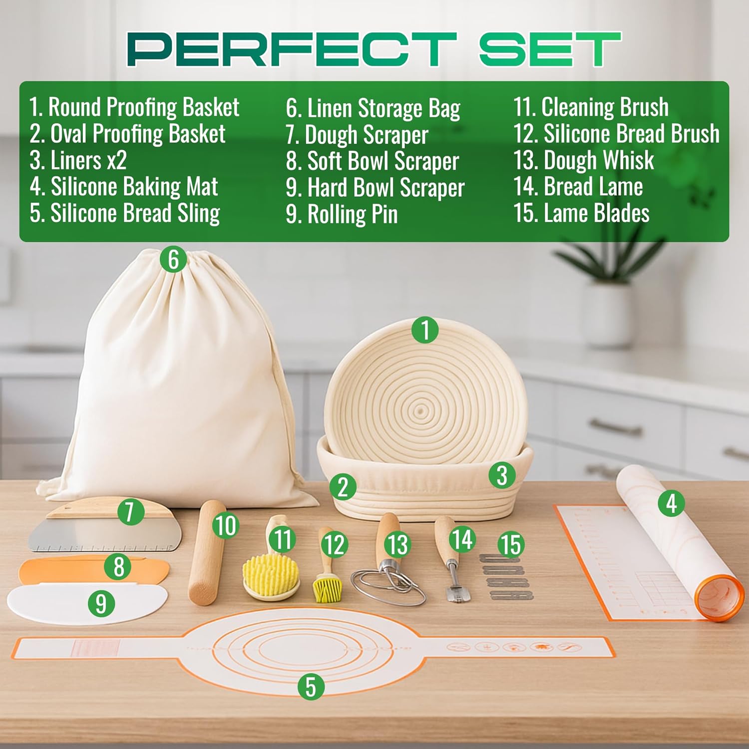 RIOTGRIT Banneton Bread Proofing Basket Set, 9" Round & 10" Oval Bread Baskets with Liners, Sourdough Starter Kit, Bread Making Tools, Natural Rattan Dough Proofing Bowls for Artisan & Home Bakers